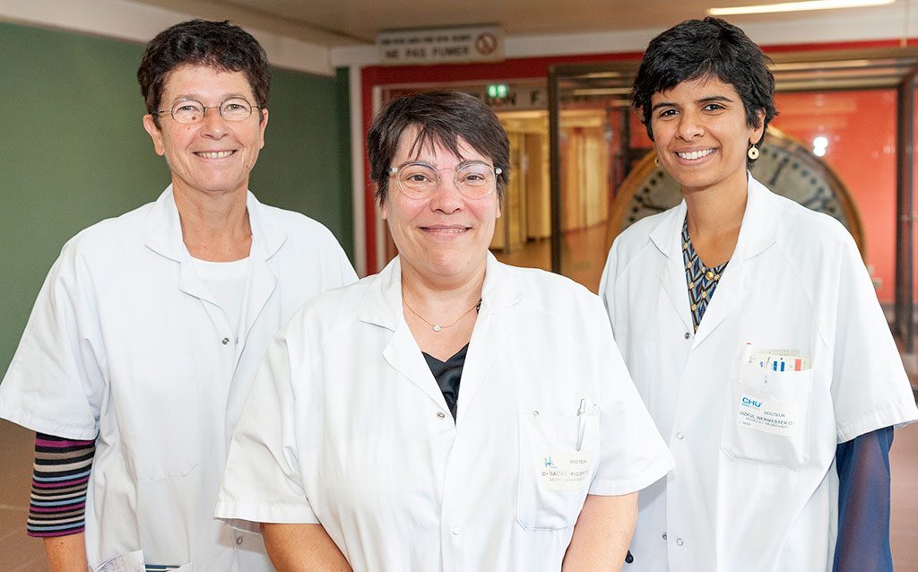 Les Drs Evelyne Guegan-Massardier, Ozlem Ozkul-Wermester et Aude Triquenot-Bagan de l’unité neuro-vasculaire du service de neurologie