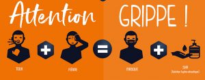 Visuel direction de la communication épidémie de grippe