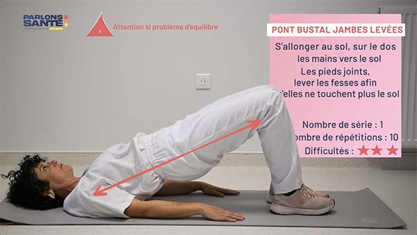 Pont bustal jambes levées – Gagner en stabilité et en tonus